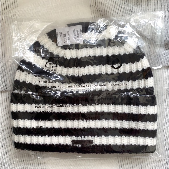 All Saints Accessories - All Saints Striped Fisherman Ribbed Beanie